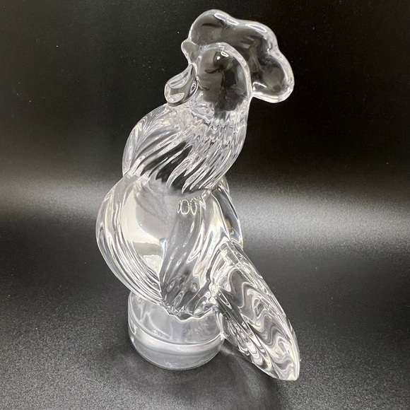 CRISTAL DE SEVRES Crystal Clear Rooster Figurine Sculpture - Picture 4 of 8